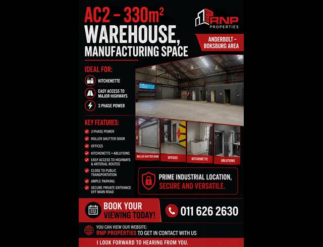 Industrial property to rent in ANDERBOLT